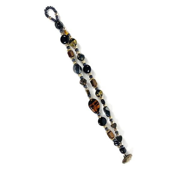 Bracelet with Double Strand of Hematite Gold Bronze Black Beads - Picture 9 of 9